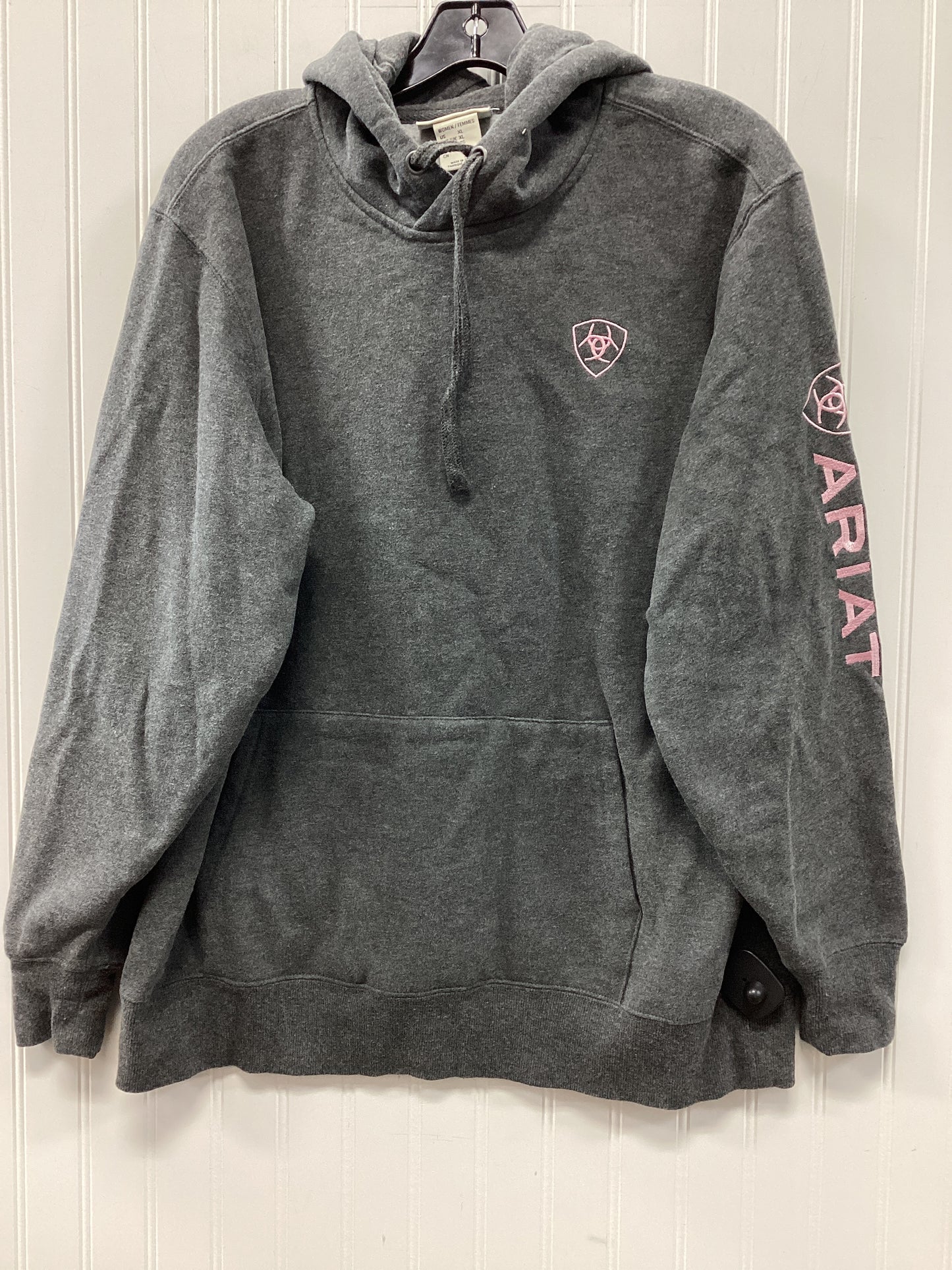 Sweatshirt Hoodie By Ariat In Grey, Size:Xl
