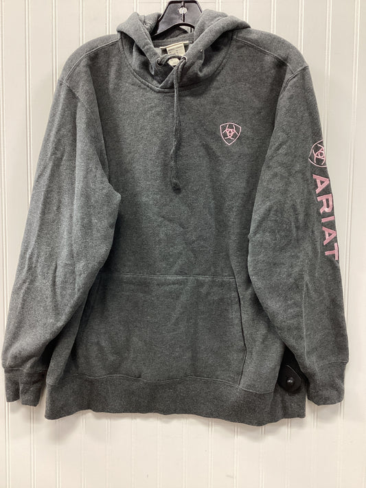 Sweatshirt Hoodie By Ariat In Grey, Size:Xl