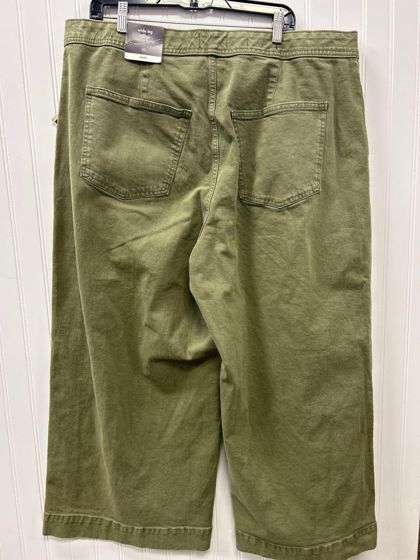 Jeans Wide Leg By Ava & Viv In Green Denim, Size:20