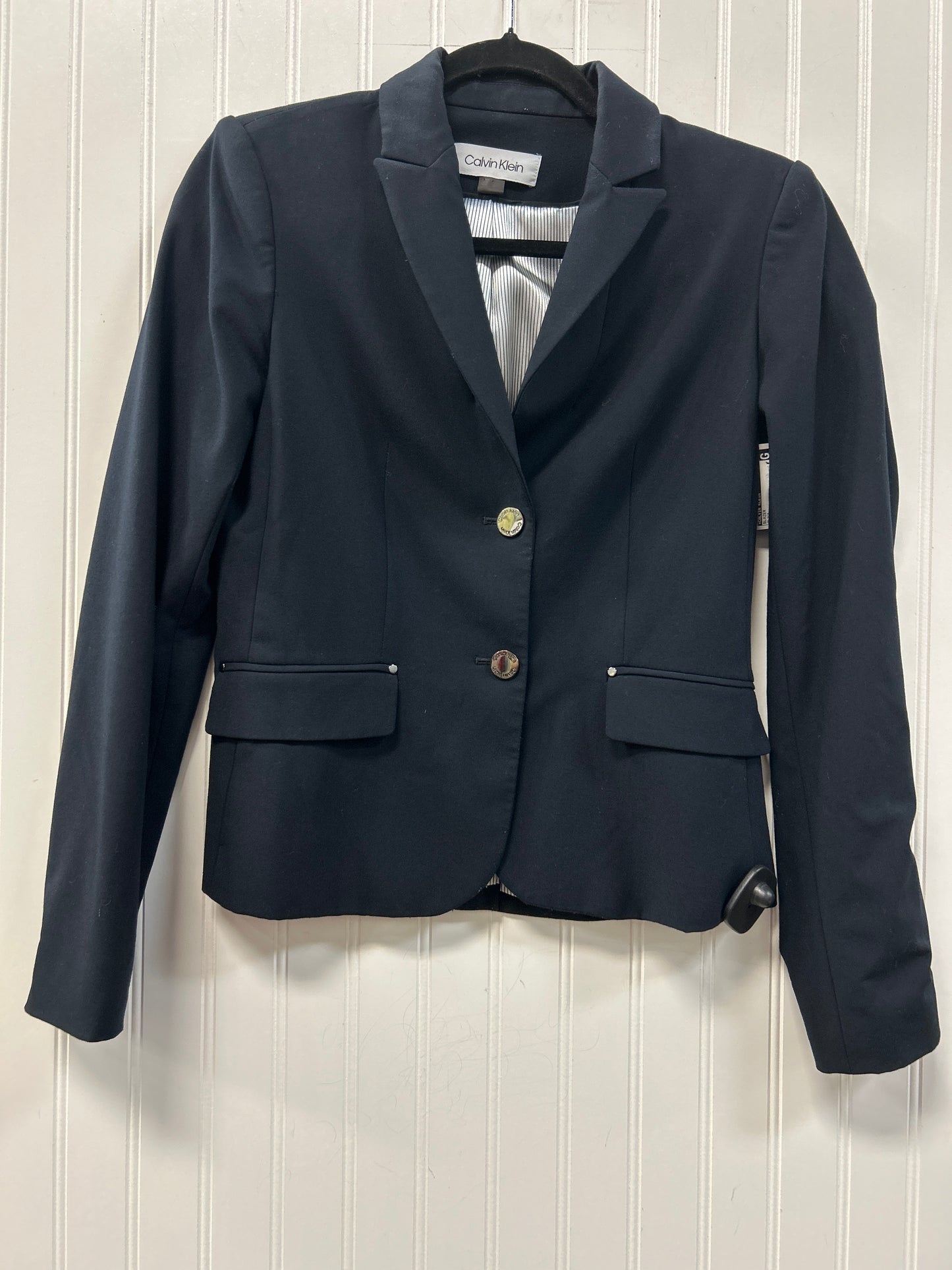 Blazer By Calvin Klein In Black, Size:2