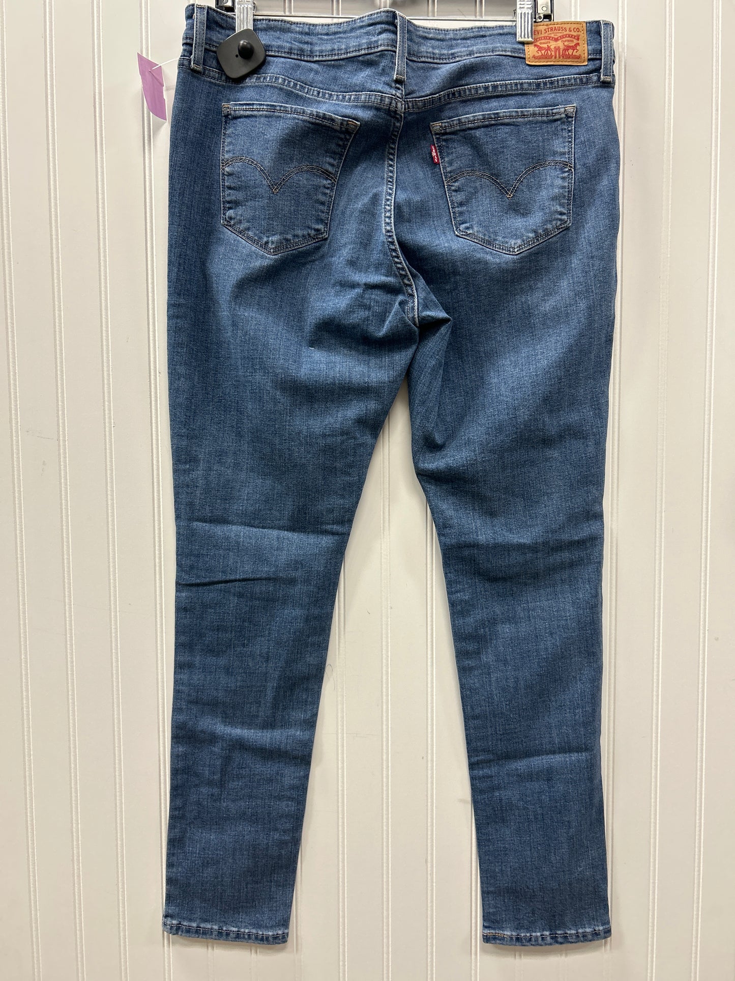 Jeans Skinny By Levis In Blue Denim, Size:12