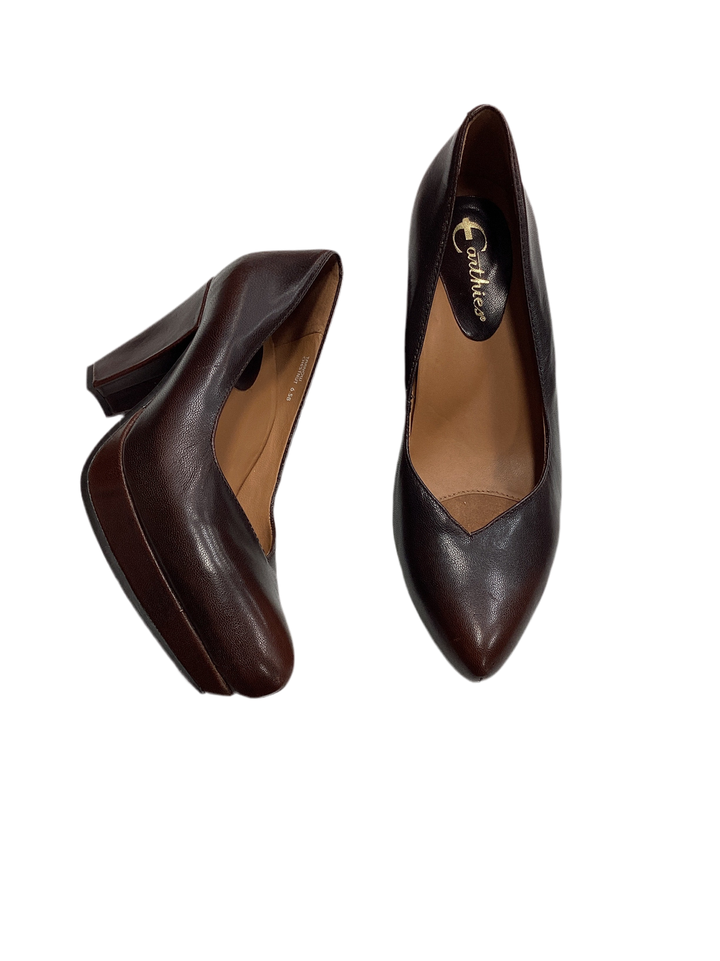 Shoes Heels Block By Earthies In Brown, Size:6.5