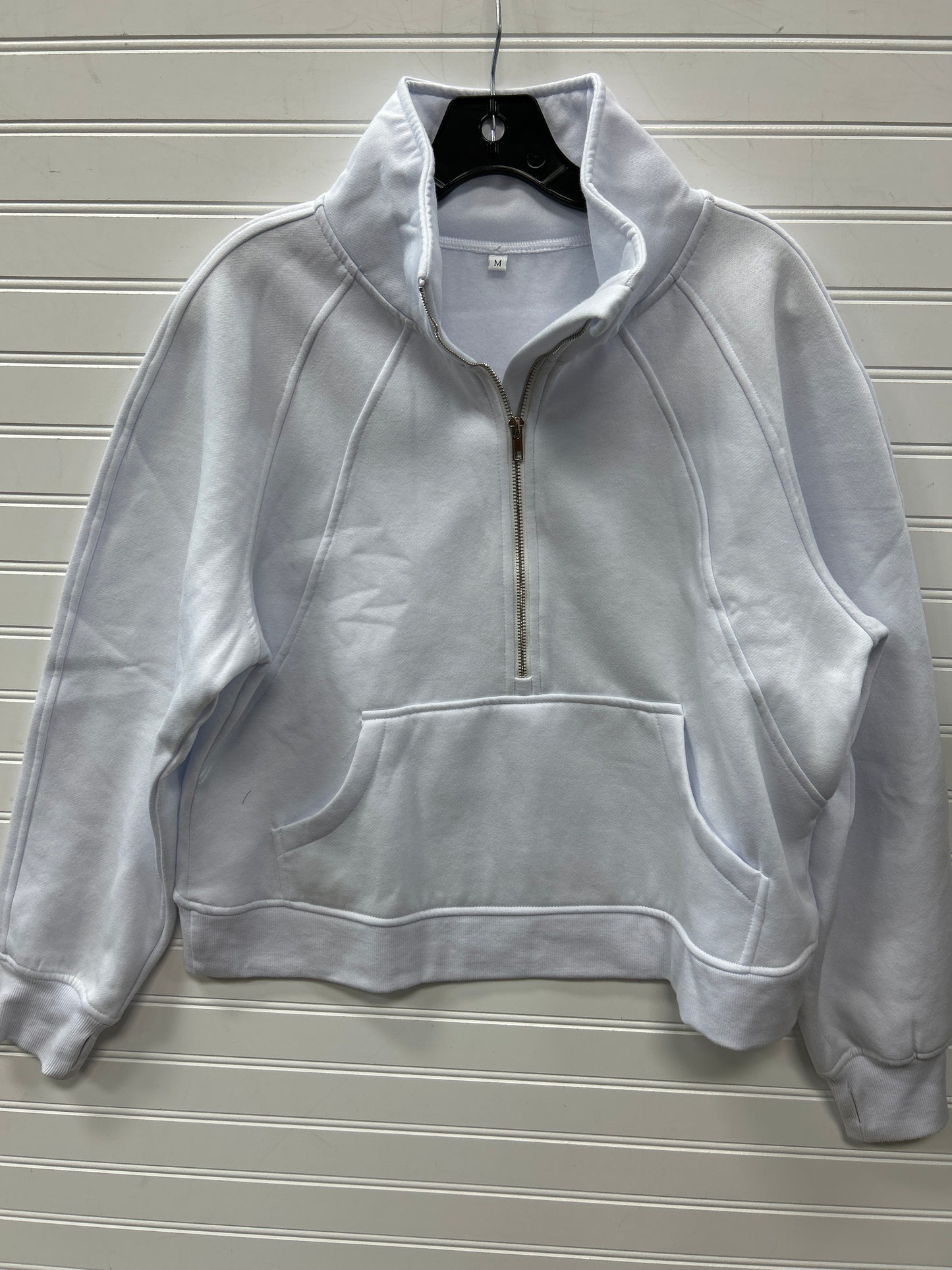 Athletic Sweatshirt Collar By Clothes Mentor In White, Size:M