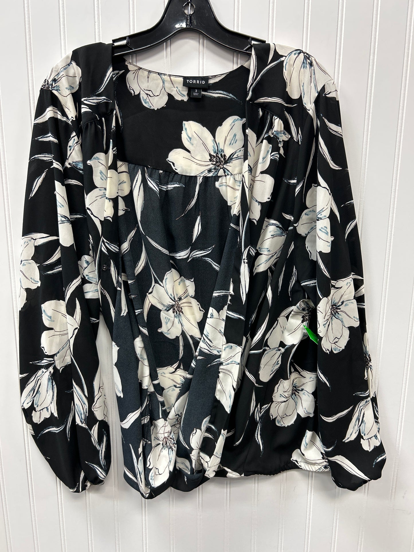 Blouse Ls By Torrid In Black, Size:3X