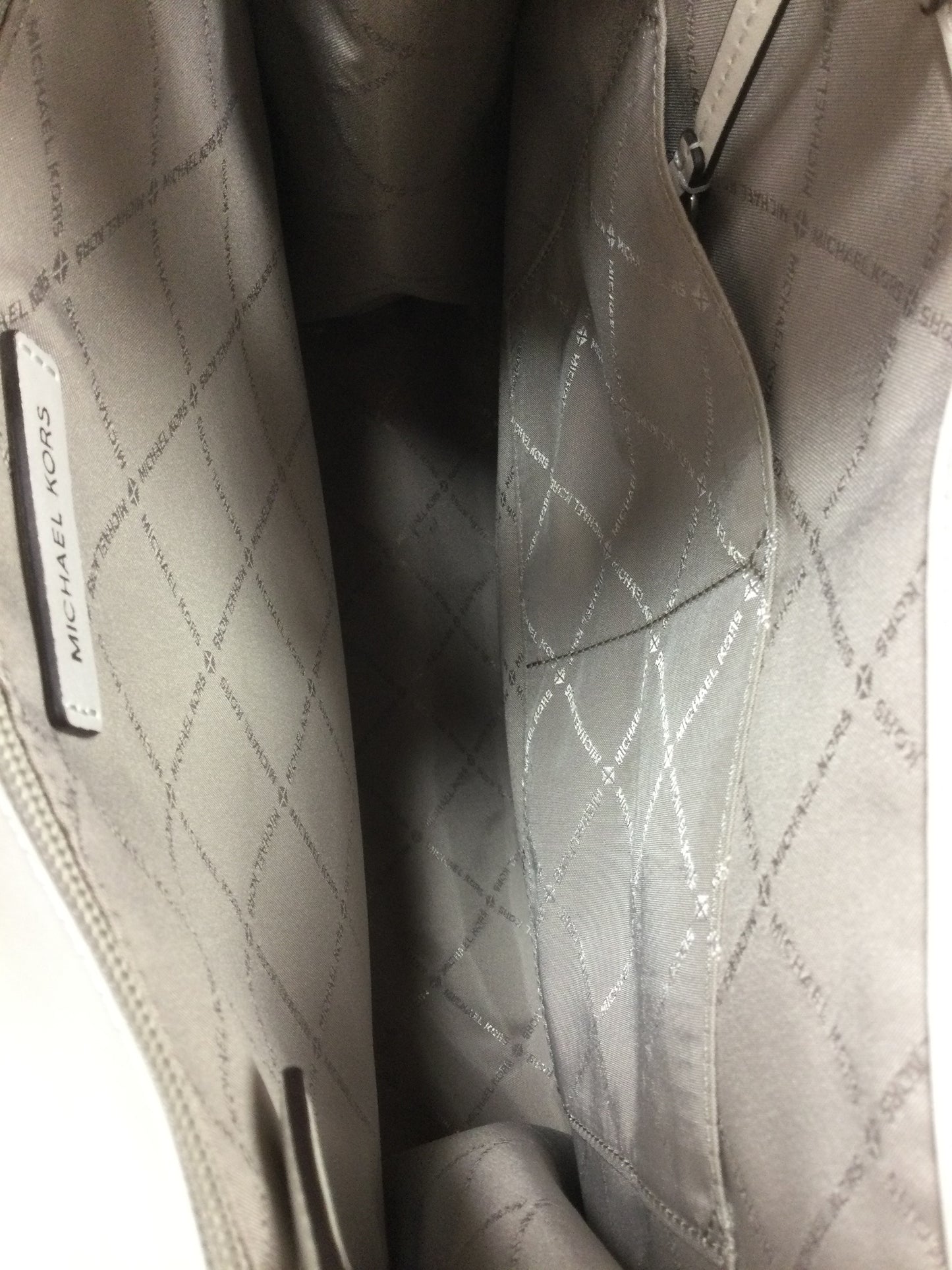 Handbag Designer By Michael Kors In White, Size:Large