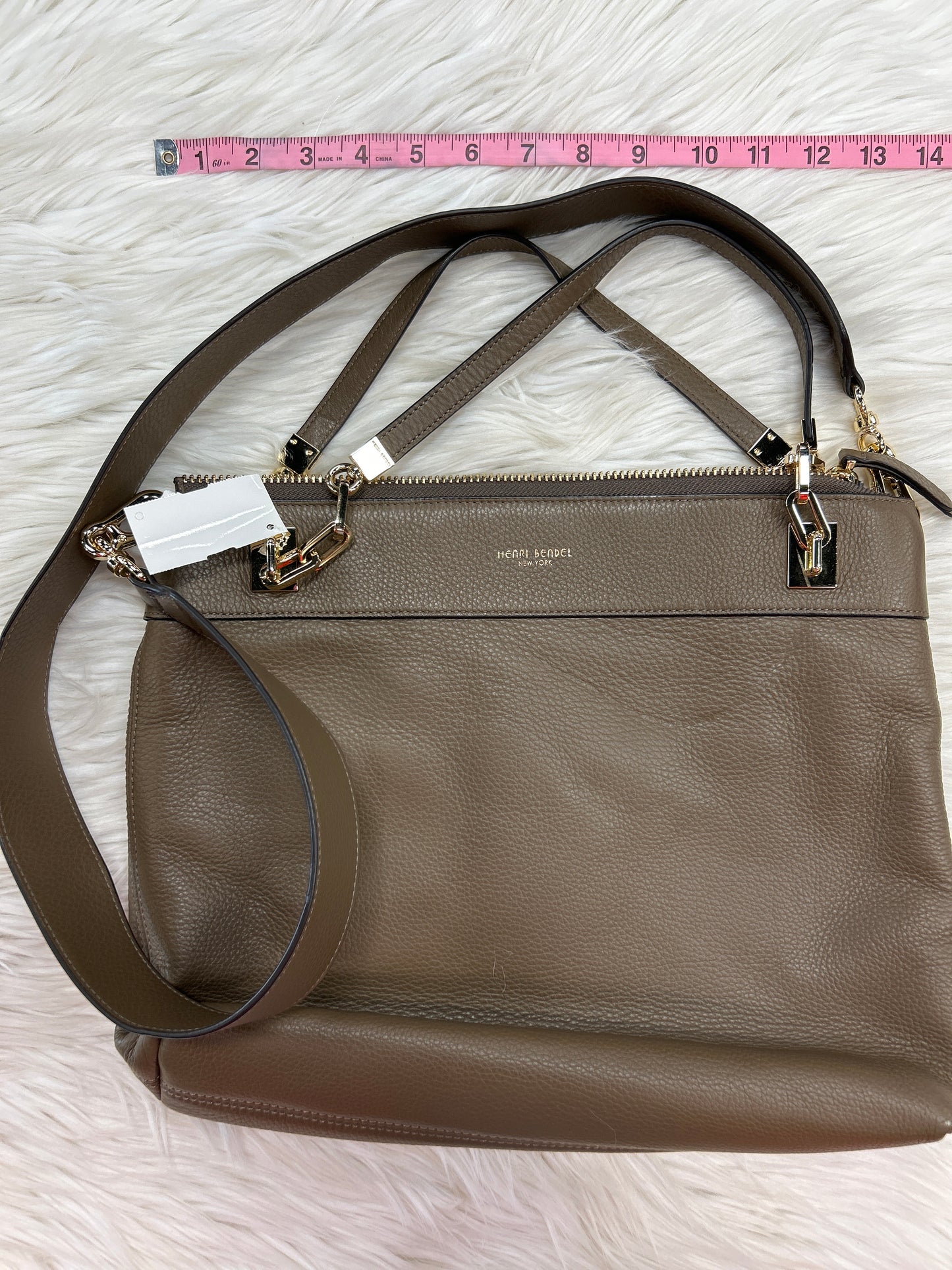Handbag Leather By Henri Bendel In Brown, Size:Large