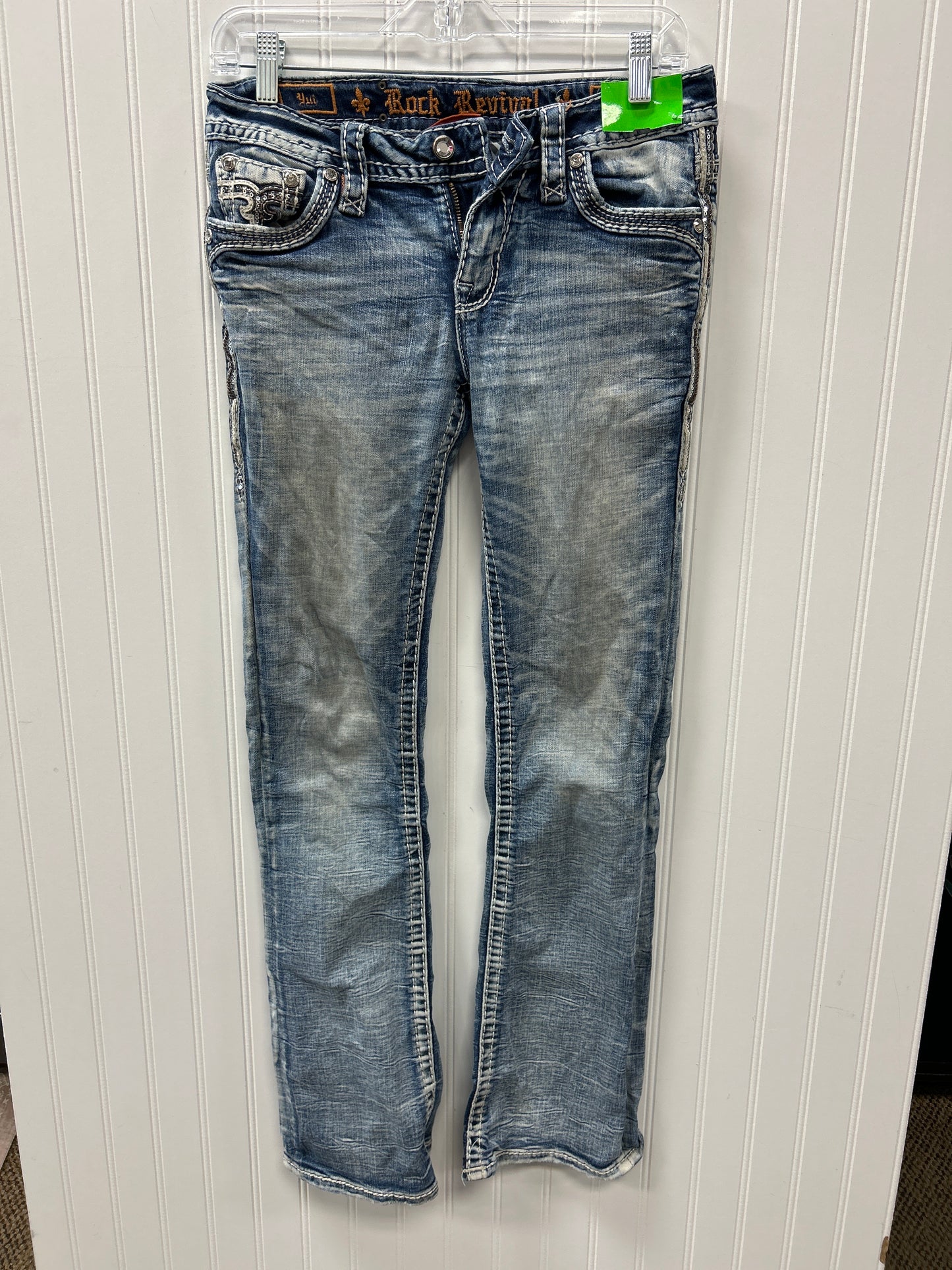 Jeans Boot Cut By Rock Revival In Blue Denim, Size:2