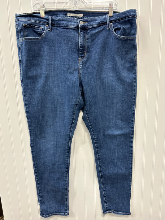 Jeans Skinny By Levis In Blue Denim, Size:18