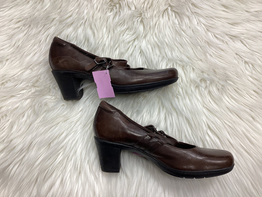 Shoes Heels Block By Clarks In Brown, Size:10