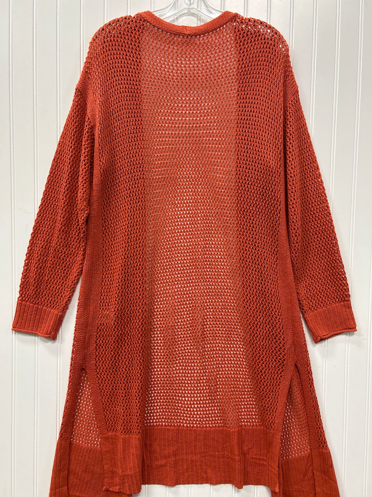 Sweater Cardigan By Clothes Mentor In Orange, Size:L