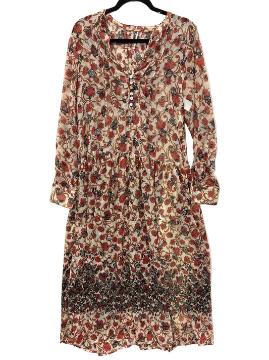 Dress Casual Maxi By Free People In Cream & Red, Size:S