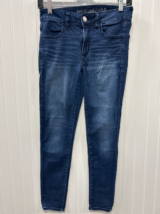 Jeans Skinny By American Eagle In Blue Denim, Size:6