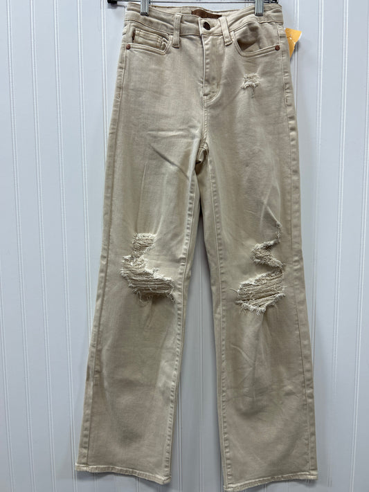 Jeans Wide Leg By Judy Blue In Cream Denim, Size:2