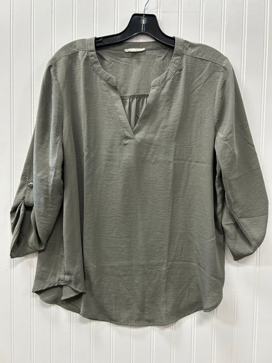 Blouse 3/4 Sleeve By Maurices In Green, Size:L