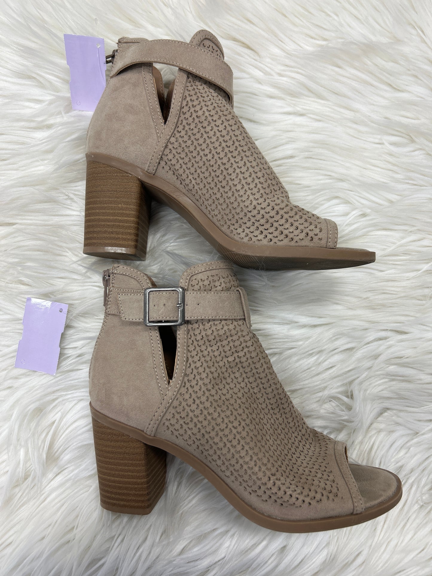 Sandals Heels Block By Universal Thread In Tan, Size:6