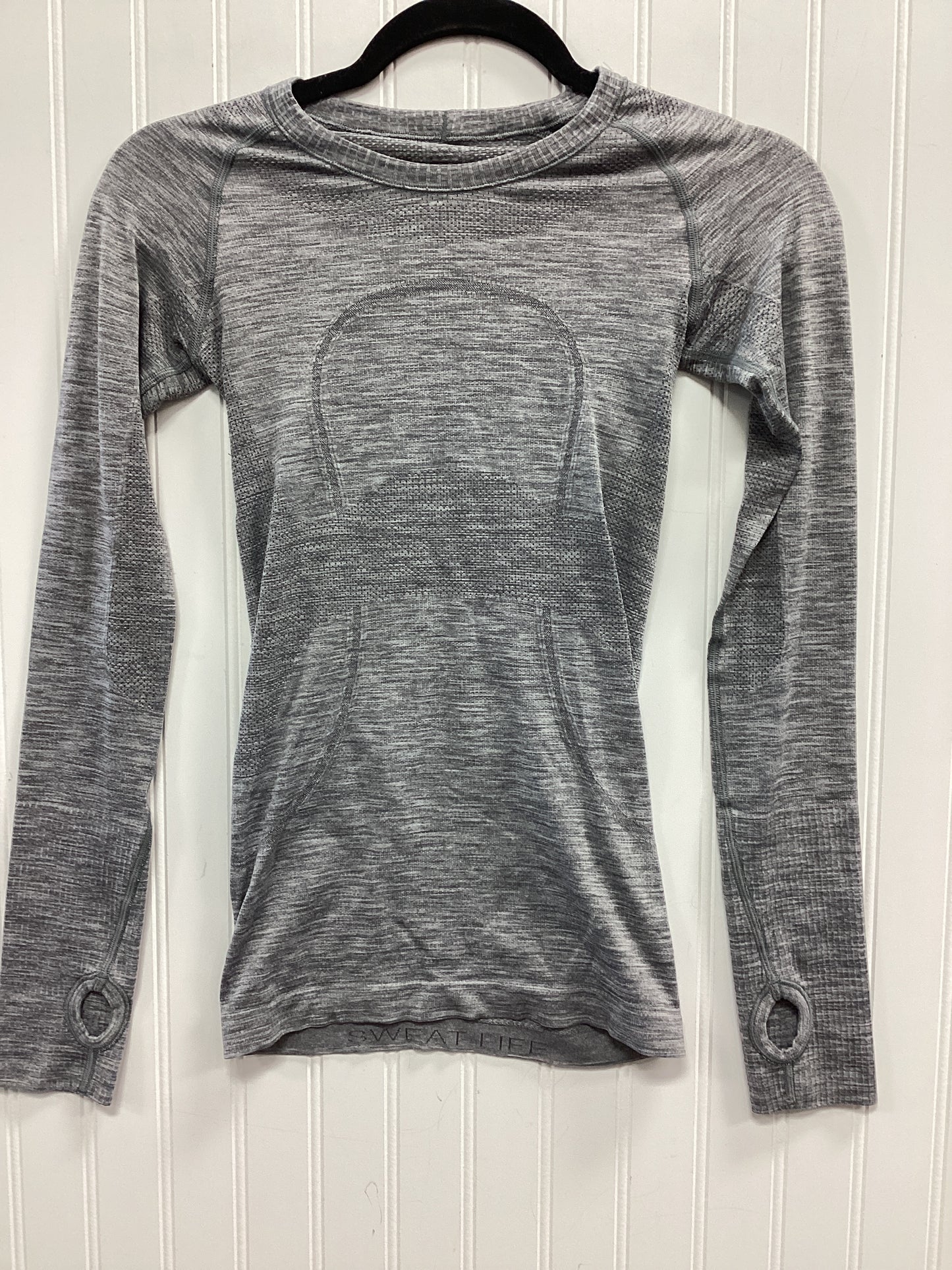 Athletic Top Ls Crewneck By Lululemon In Grey, Size:0