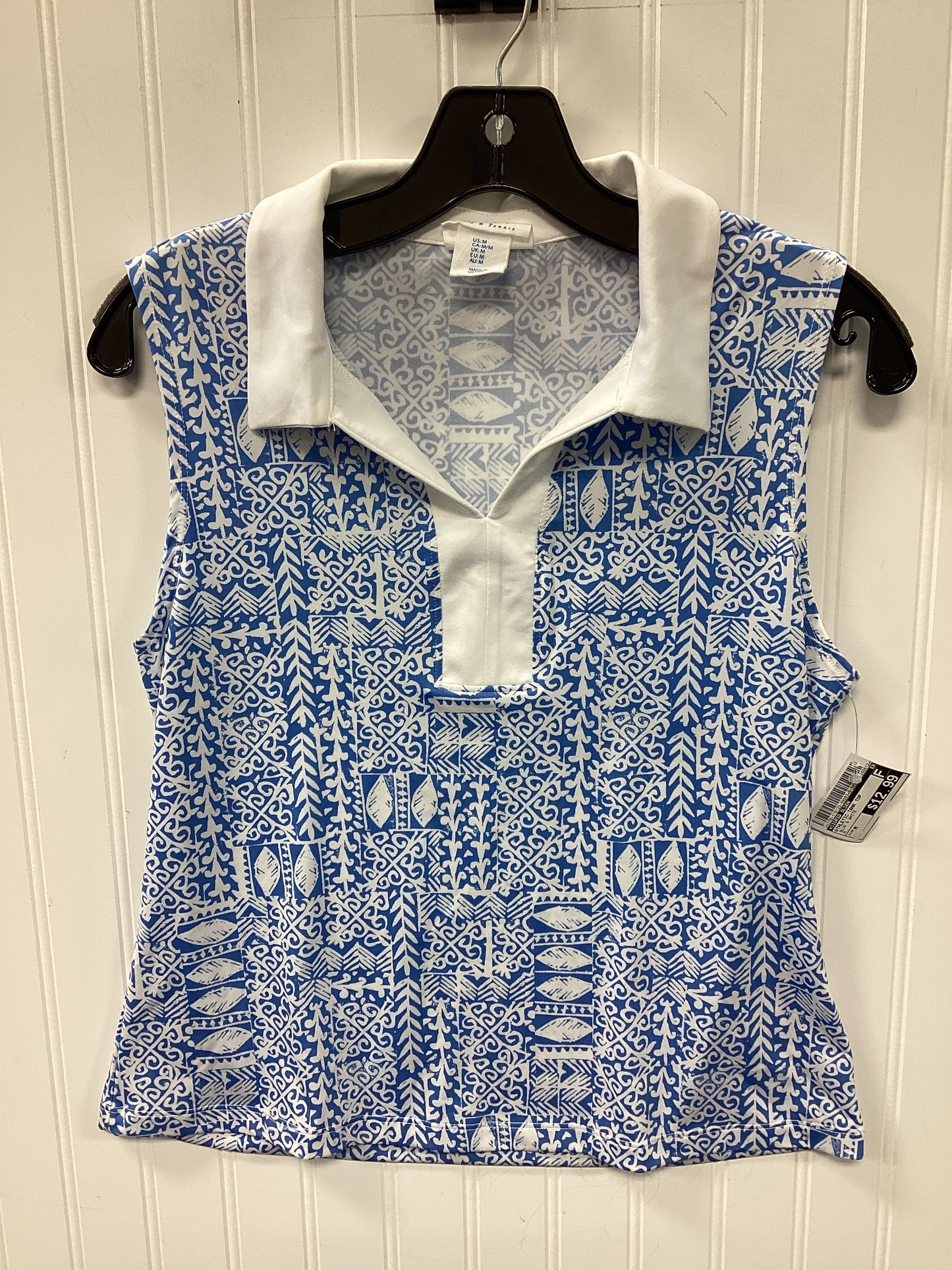 Athletic Tank Top By Sigrid Olsen In Blue & White, Size:M
