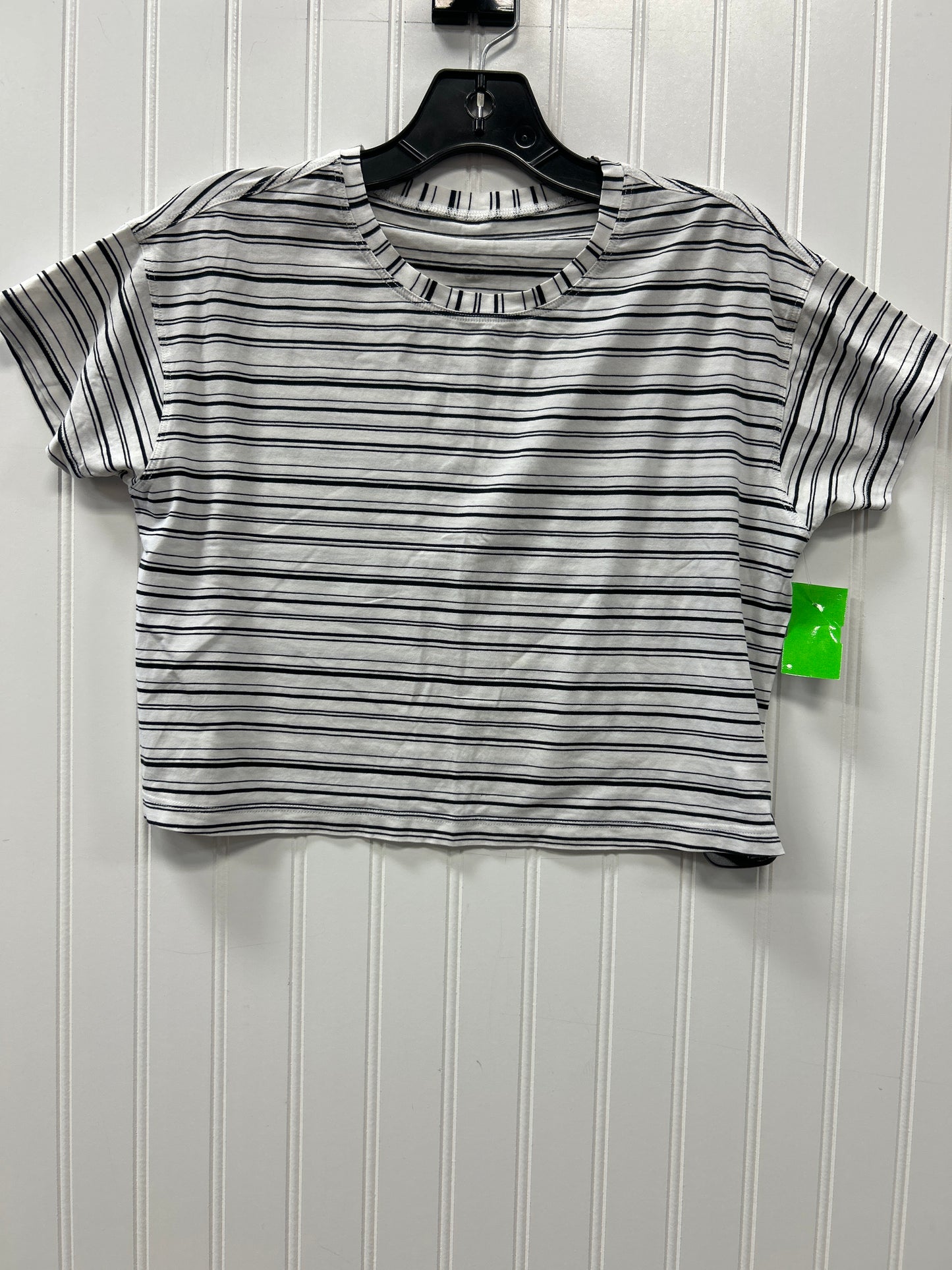 Athletic Top Ss By Lululemon In Black & White, Size:S