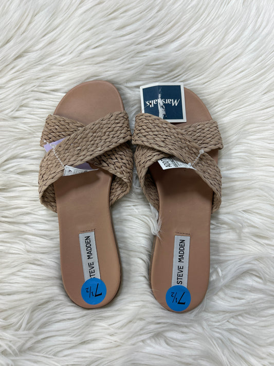 Sandals Flats By Steve Madden In Tan, Size:7.5