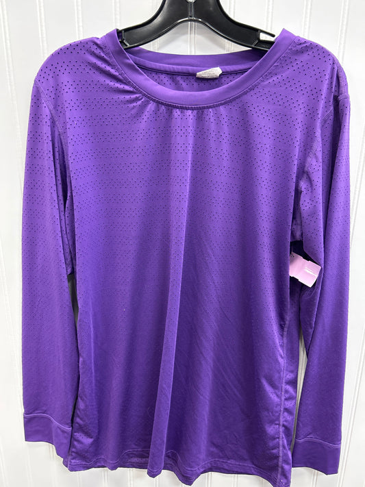 Athletic Top Ls Collar By Zyia In Purple, Size:1X