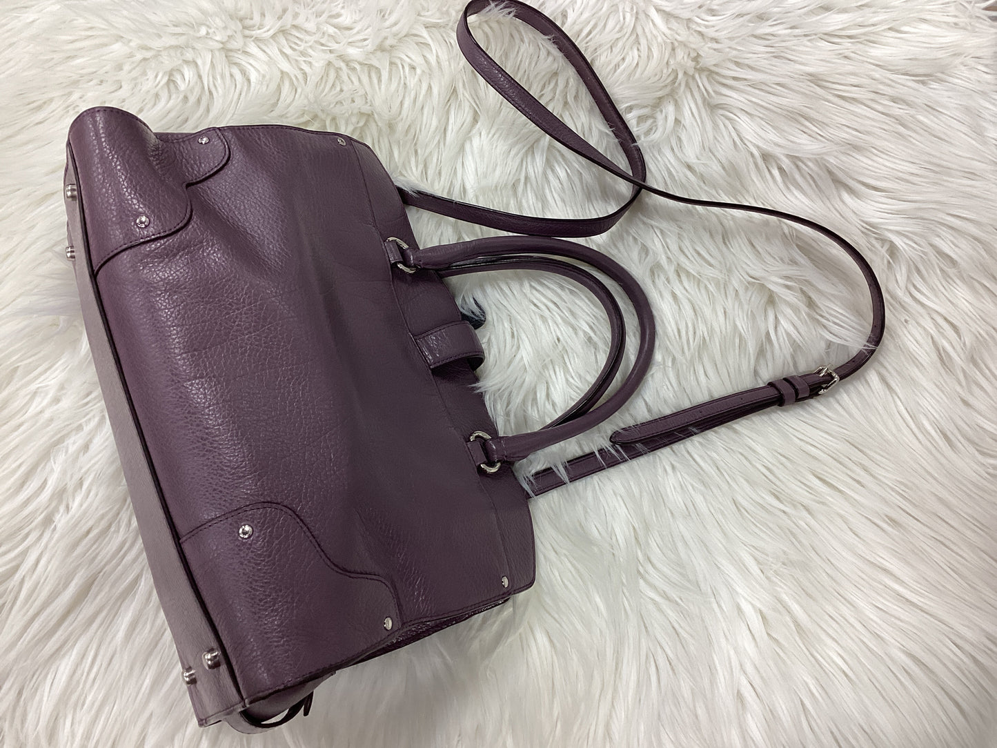 Handbag Designer By Coach In Purple, Size:Large