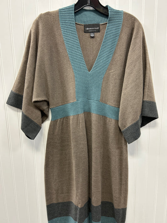 Dress Sweater By Connected Apparel In Taupe, Size:M