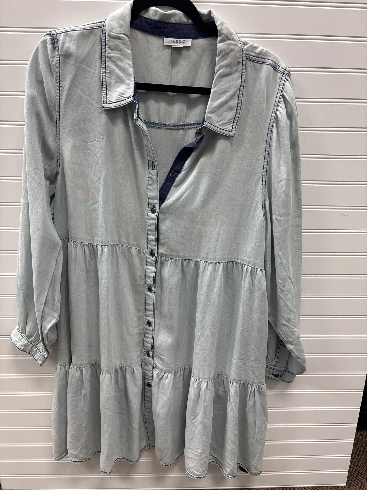 Dress Casual Midi By Serra In Blue, Size:Xl