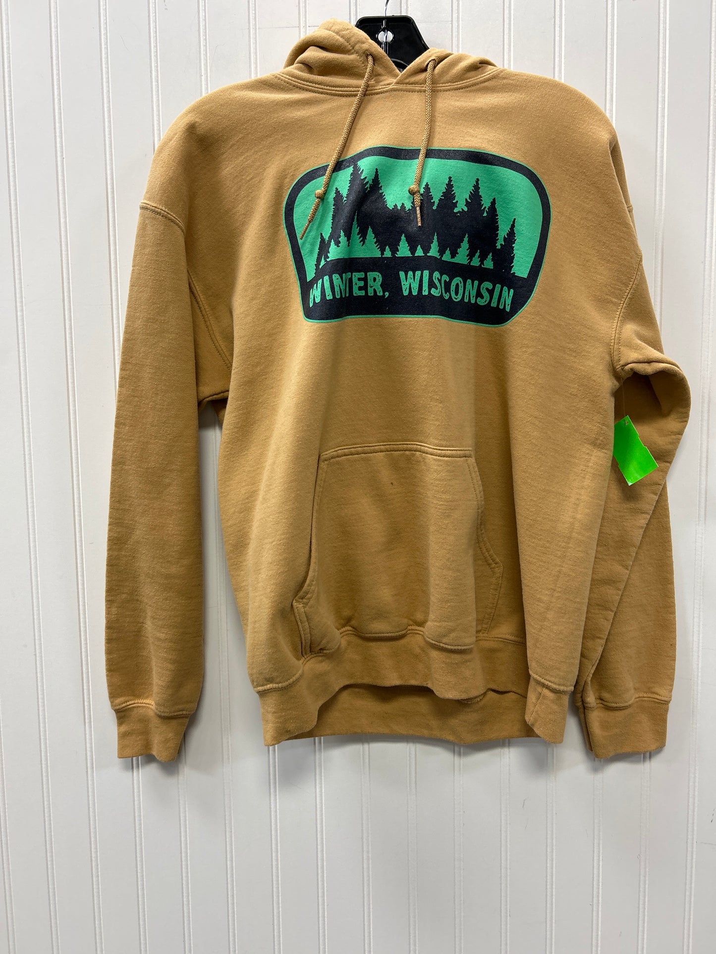 Sweatshirt Hoodie By Gildan In Tan, Size:M