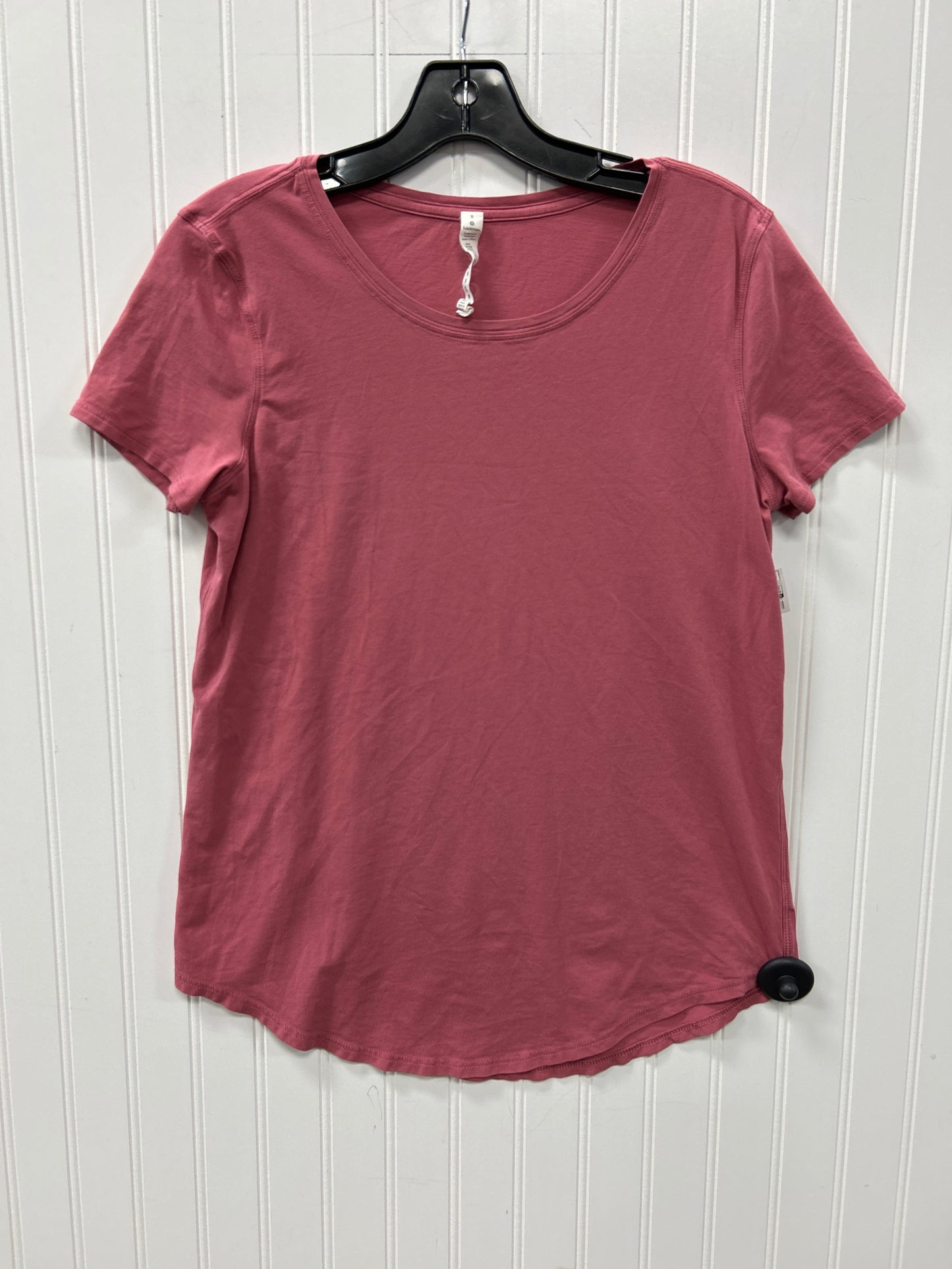 Athletic Top Ss By Lululemon In Pink, Size:8