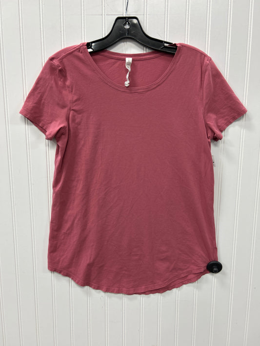 Athletic Top Ss By Lululemon In Pink, Size:8