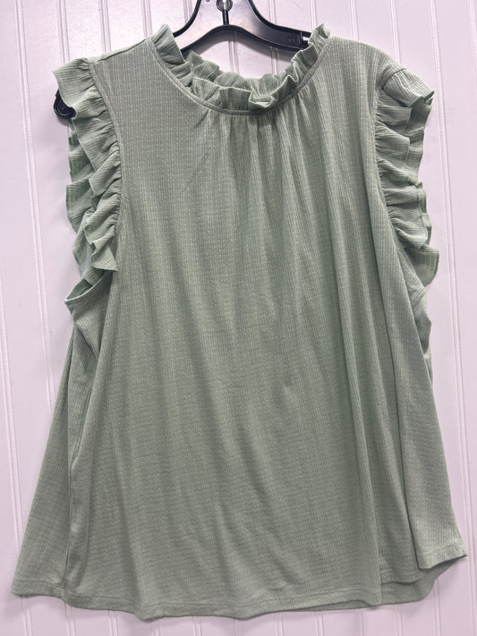 Top Sleeveless By Cmc In Green, Size:1X