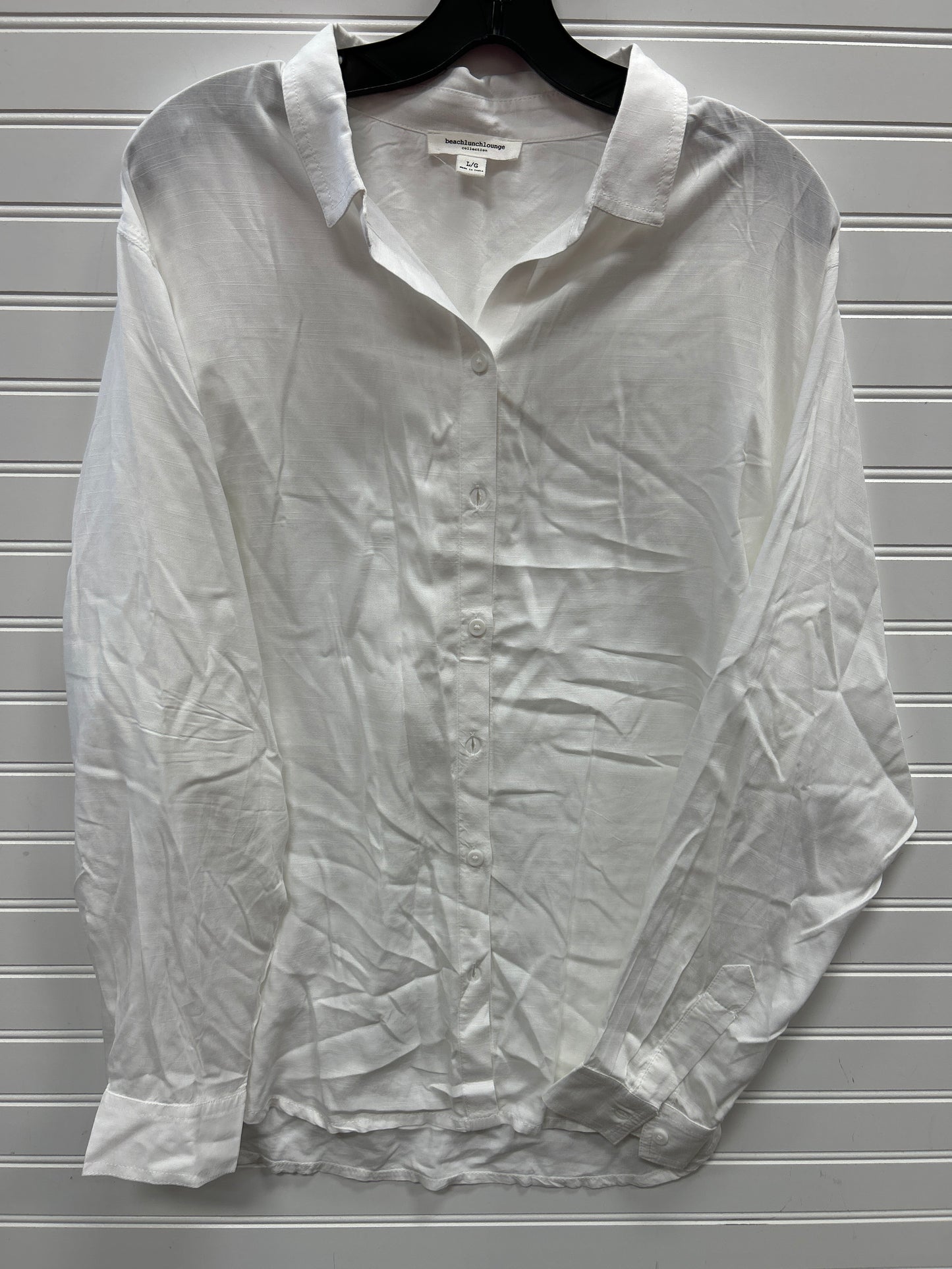Blouse Ls By Beachlunchlounge In White, Size:L