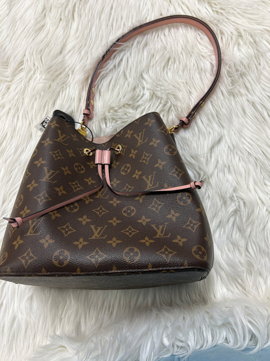 Handbag Luxury Designer By Louis Vuitton In Brown, Size:Medium