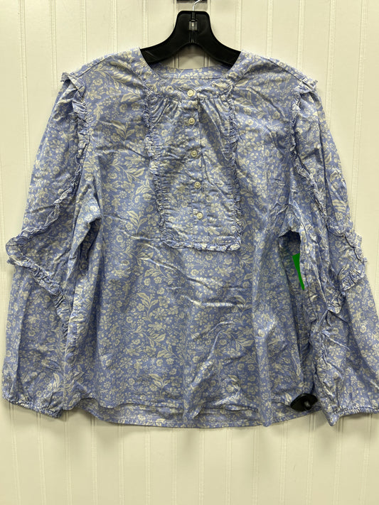 Top Ls By J. Crew In Blue & Cream, Size:M