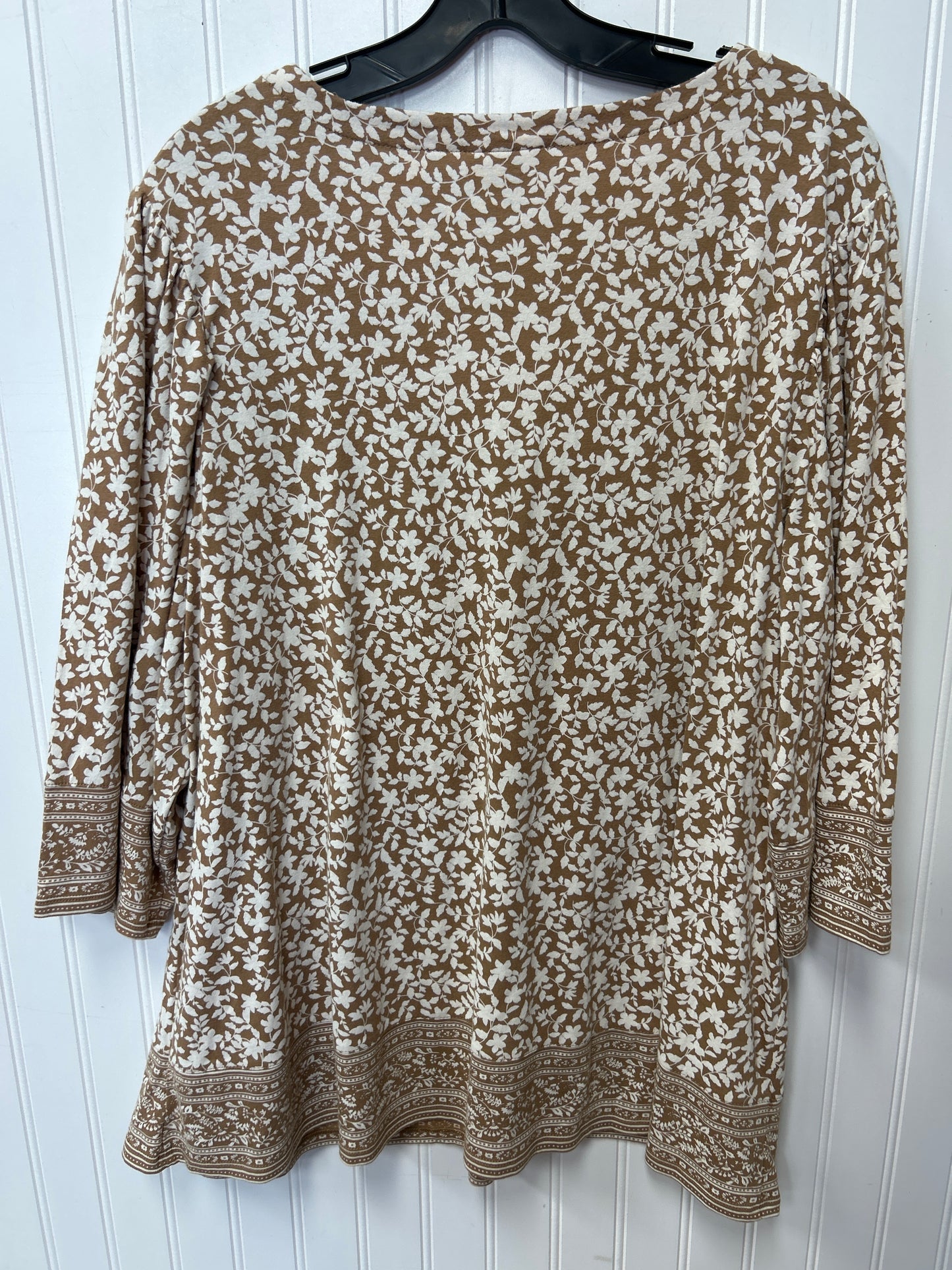 Top Ls By J. Jill In Cream & Tan, Size:2X