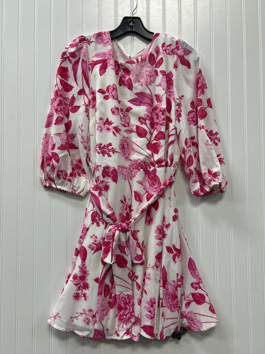 Dress Casual Midi By Sugar Lips In Pink & White, Size:M