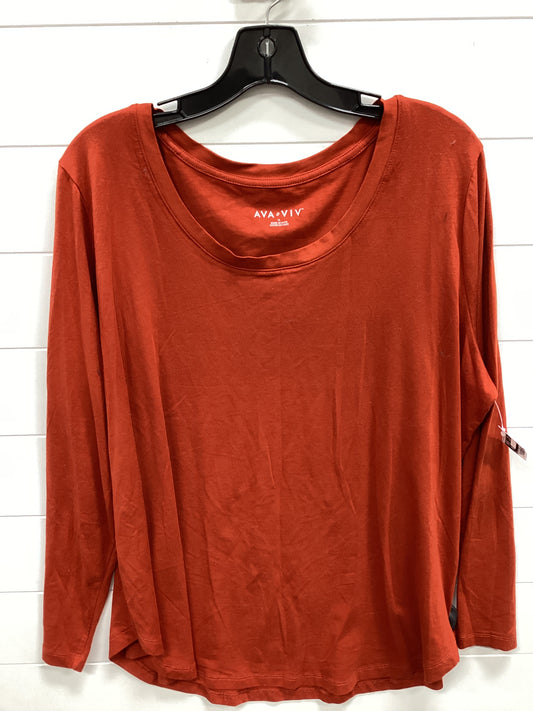 Top Ls Basic By Ava & Viv In Orange, Size:1X