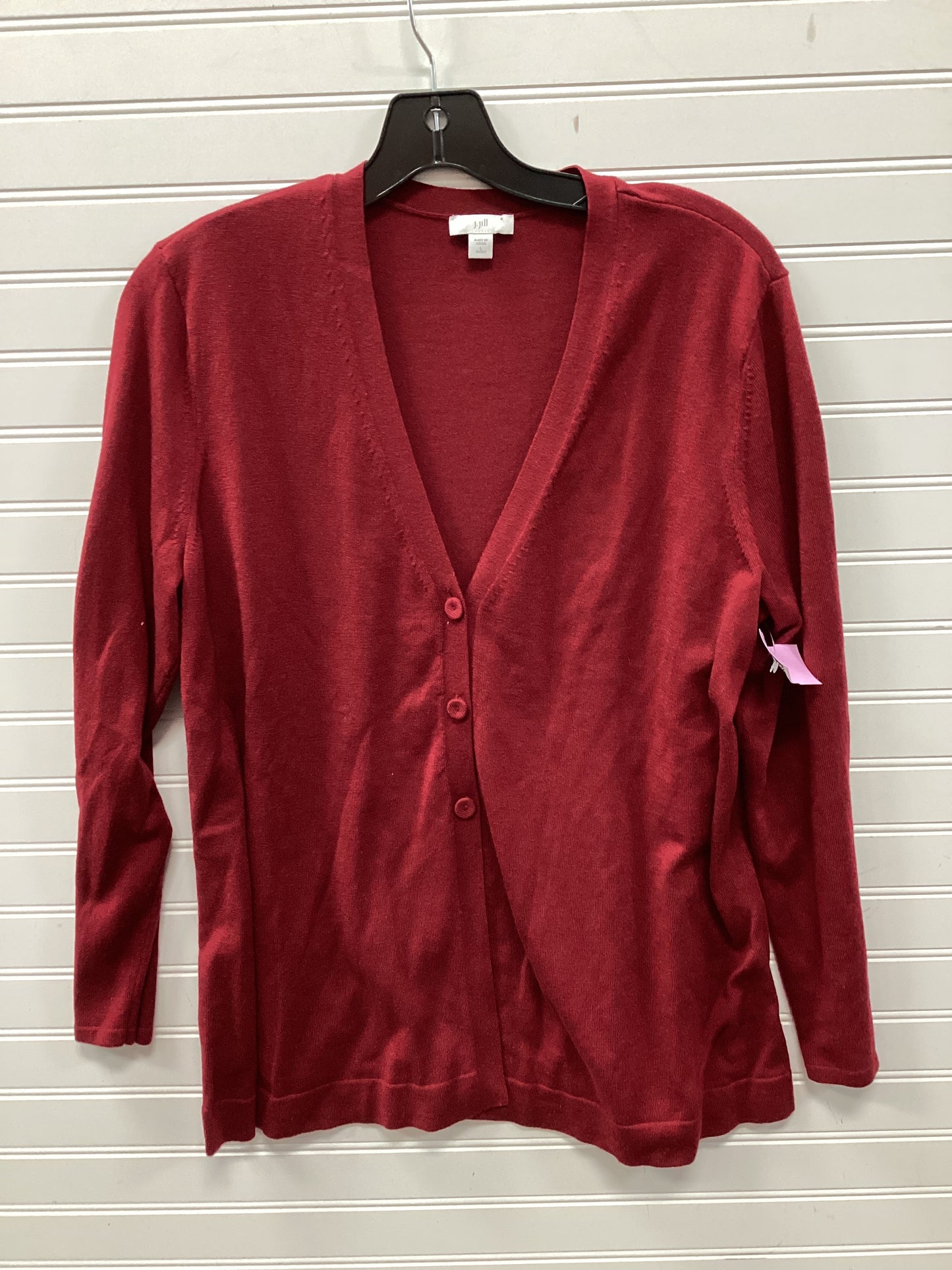 Cardigan By J. Jill In Red, Size:Lp