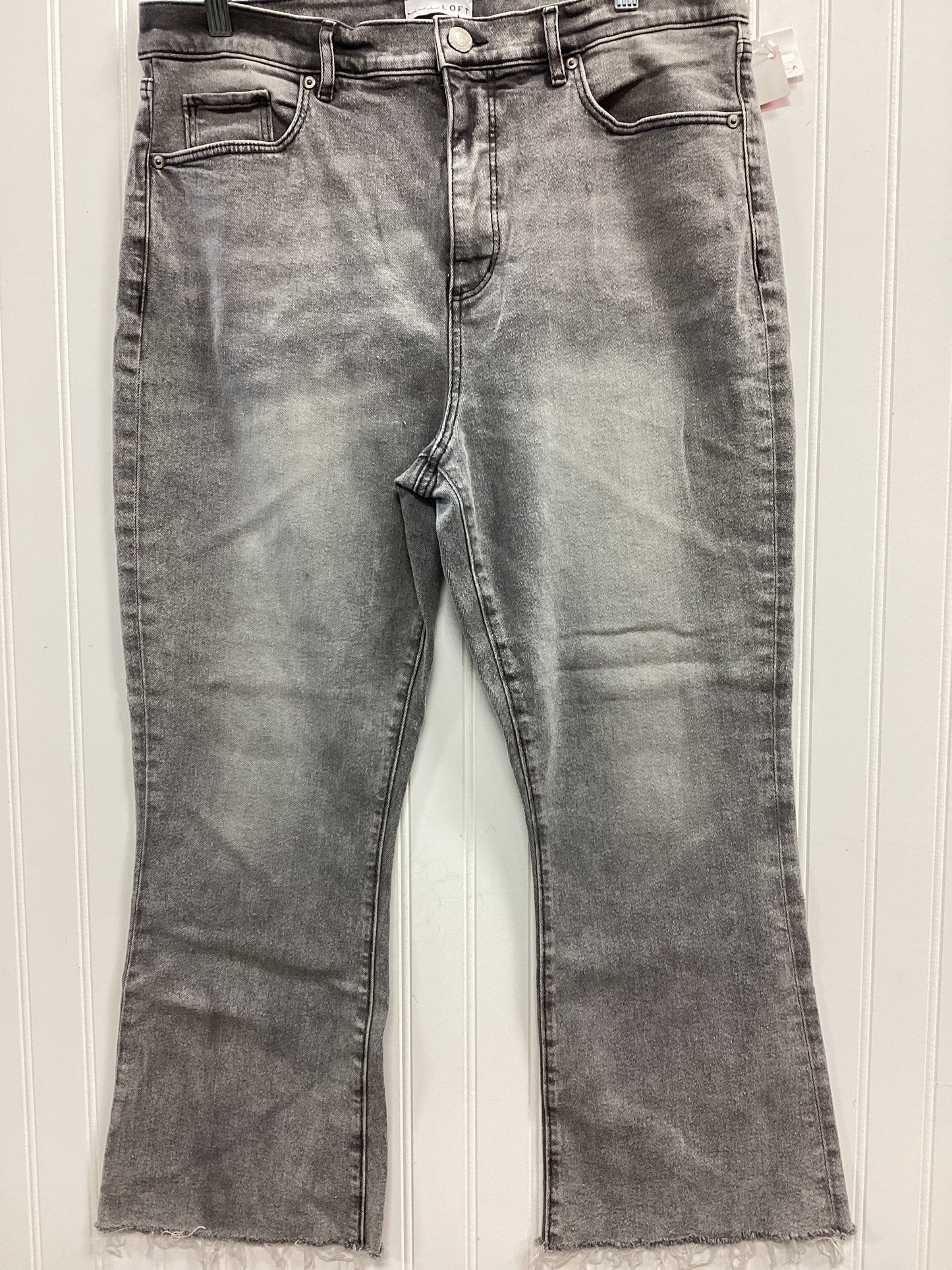 Jeans Boot Cut By Loft In Grey Denim, Size:14