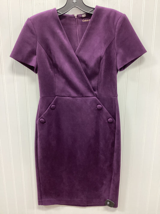 Dress Work By Calvin Klein In Purple, Size:6