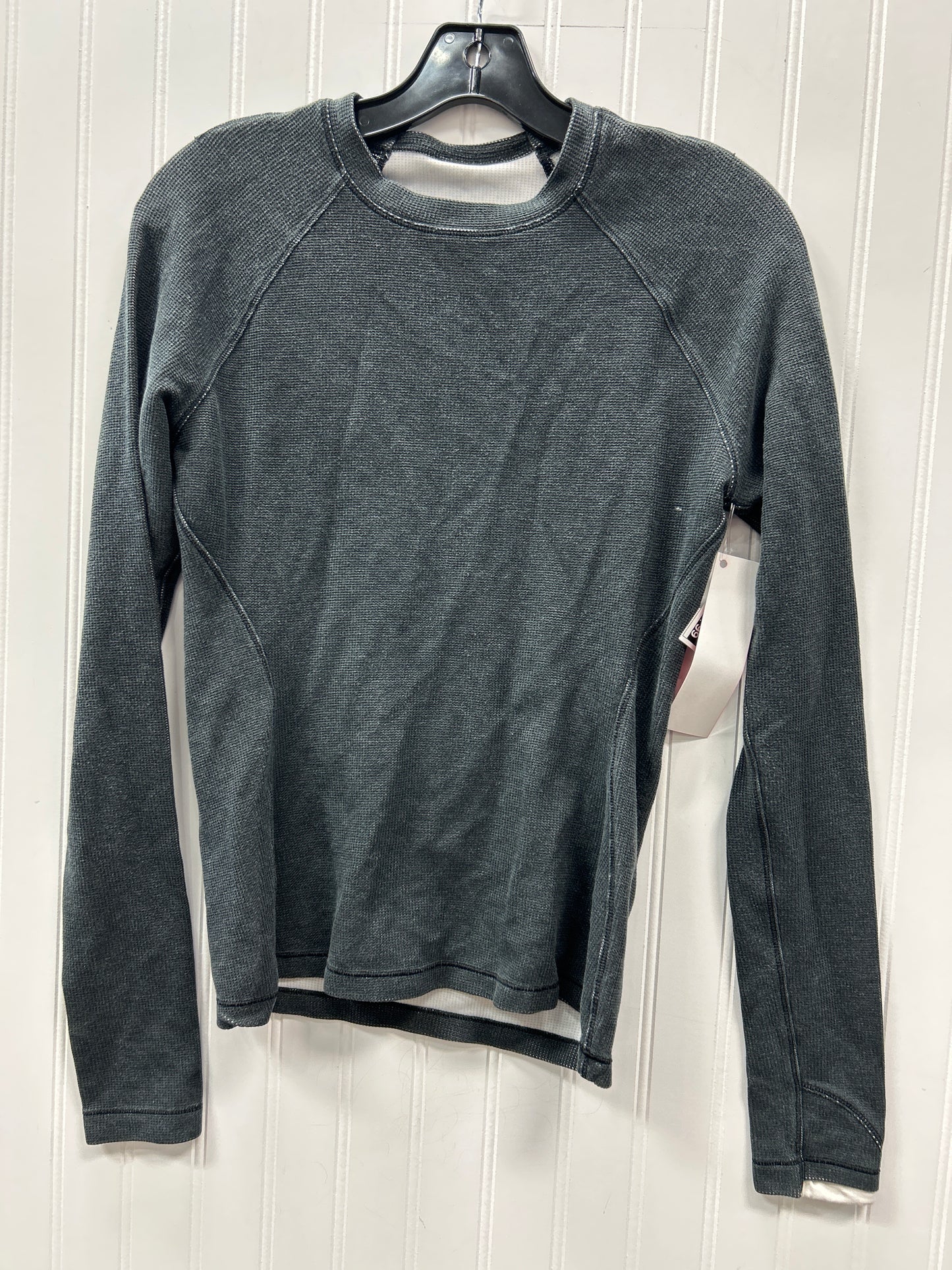 Athletic Top Ls Crewneck By Lululemon In Grey & White, Size:M
