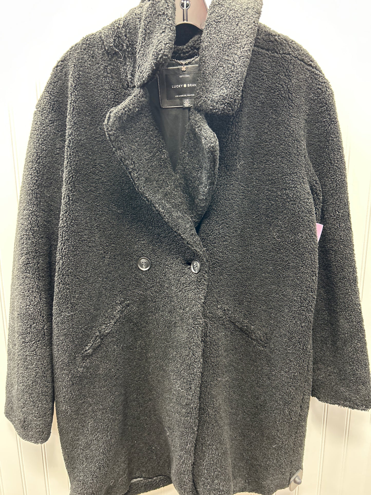 Coat Peacoat By Lucky Brand In Black, Size:L