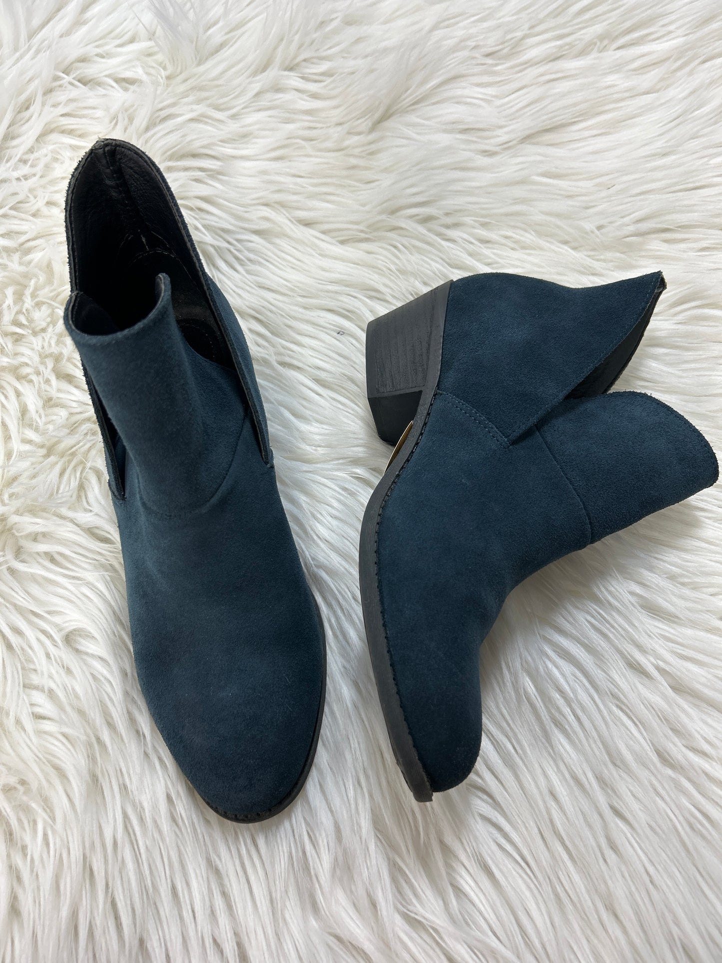 Boots Ankle Heels By Ruff Hewn In Navy, Size:9