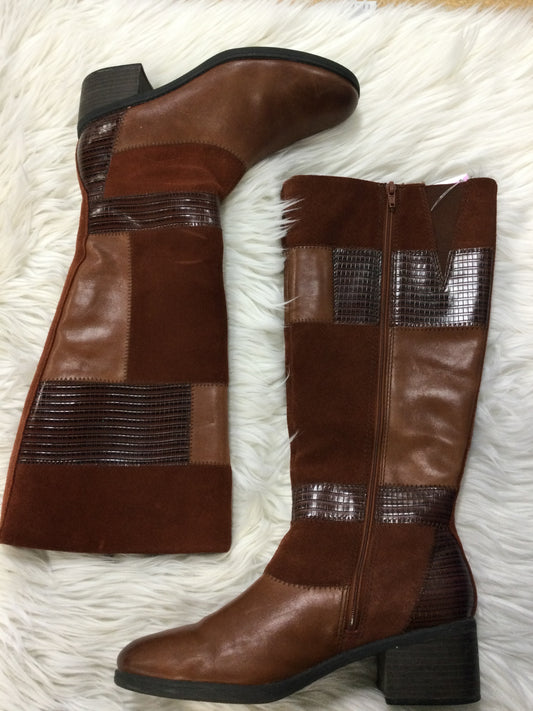 Boots Mid-Calf Heels By Clarks In Brown, Size:8.5