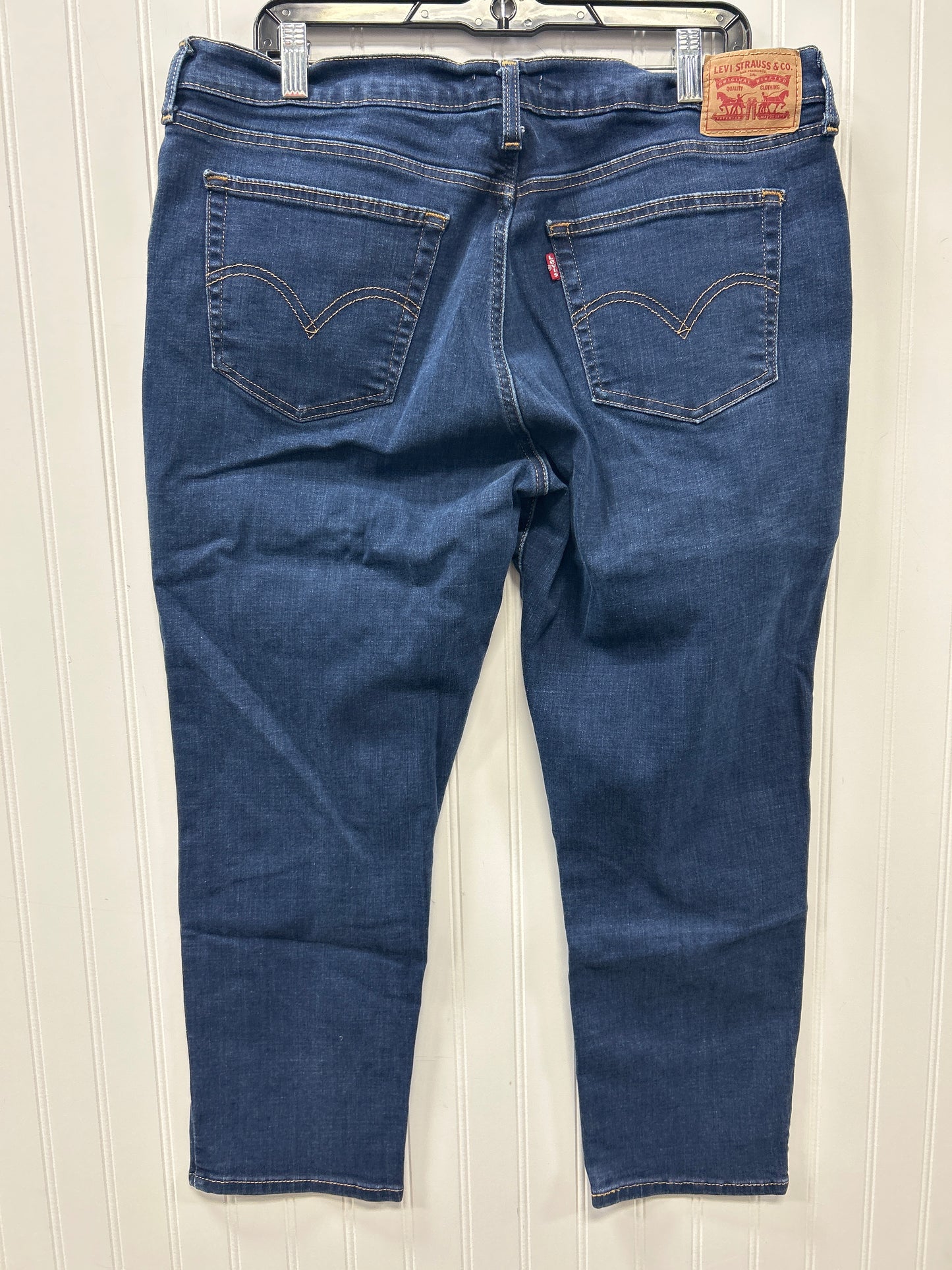 Jeans Straight By Levis In Blue Denim, Size:12