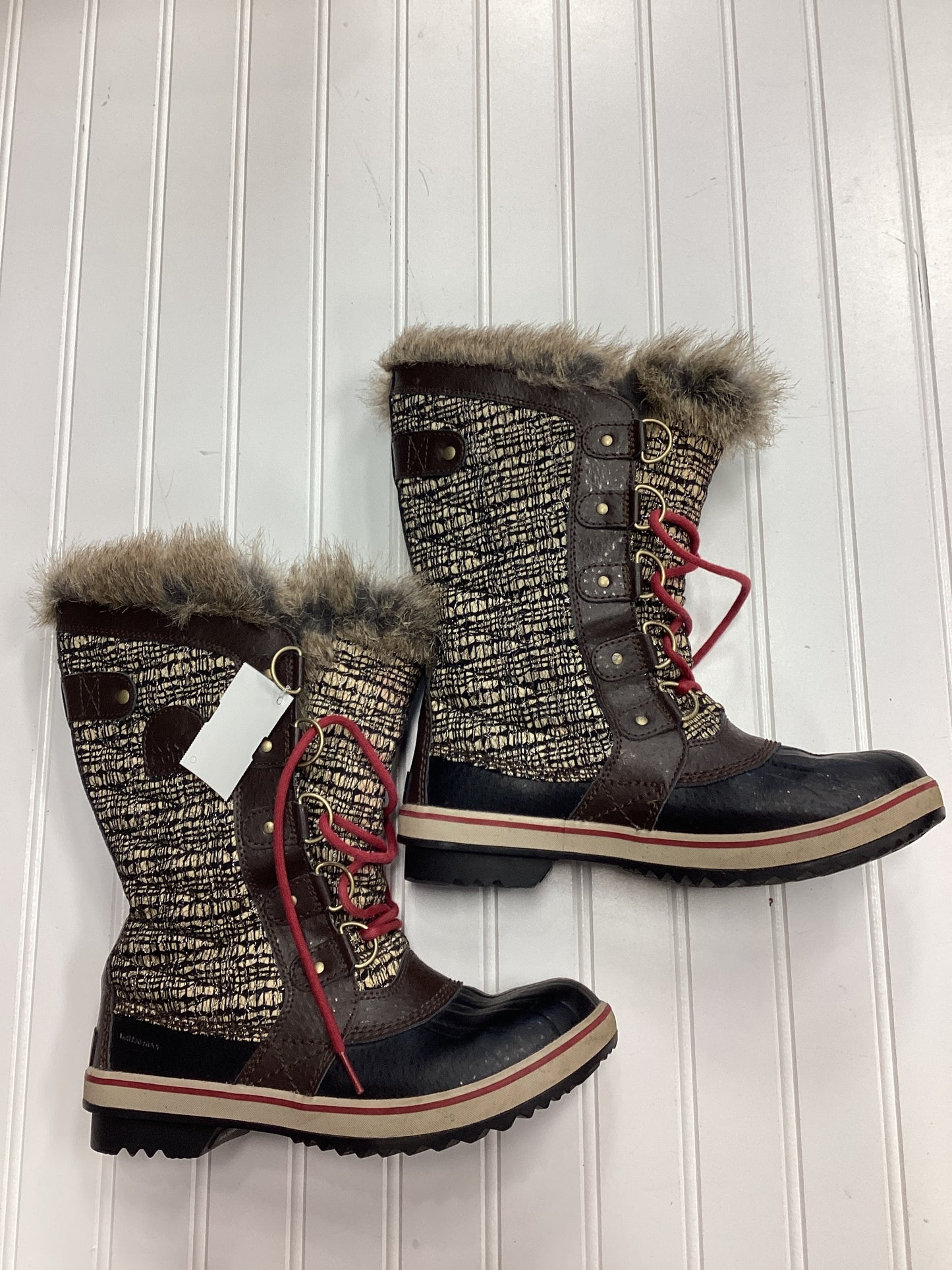 Boots Mid-Calf Flats By Sorel In Brown, Size:7.5