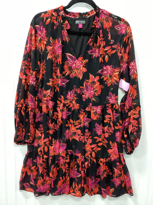 Dress Casual Midi By Vince Camuto In Black & Orange, Size:S