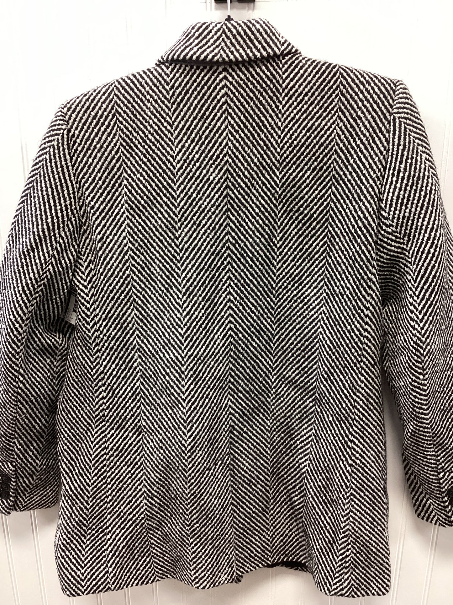 Coat Peacoat By Loft In Black & White, Size:4