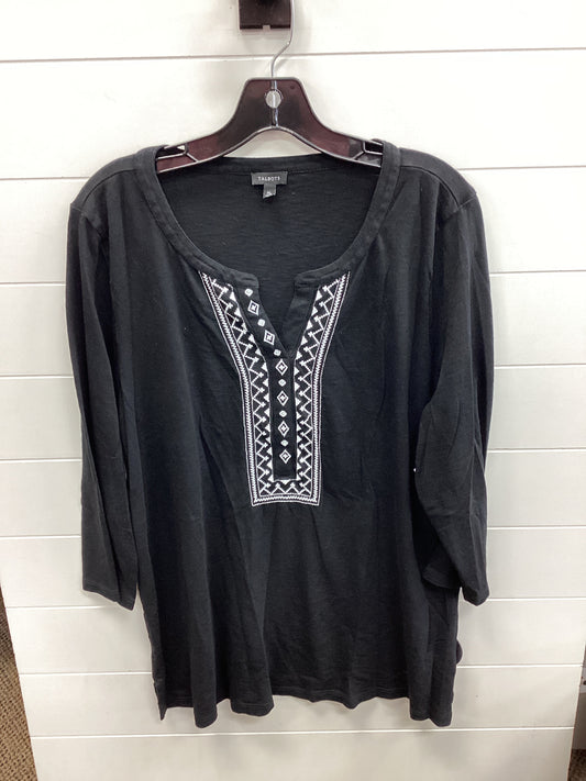 Top Ls By Talbots In Black, Size:Xl