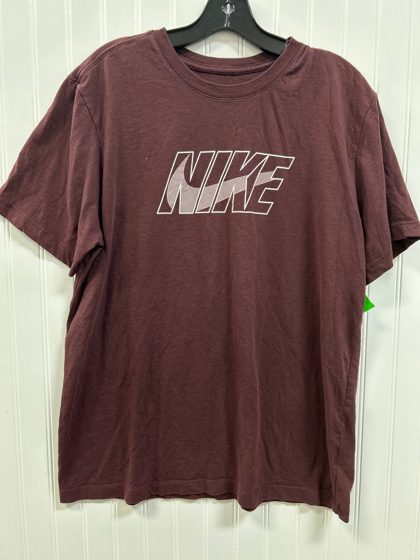 Athletic Top Ss By Nike In Brown, Size:L
